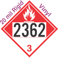 Combustible Class 3 UN2362 20mil Rigid Vinyl DOT Placard