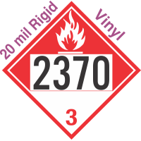 Combustible Class 3 UN2370 20mil Rigid Vinyl DOT Placard