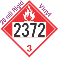 Combustible Class 3 UN2372 20mil Rigid Vinyl DOT Placard