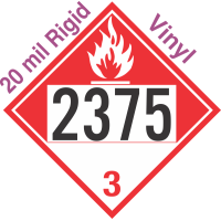 Combustible Class 3 UN2375 20mil Rigid Vinyl DOT Placard