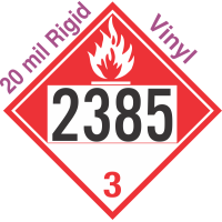 Combustible Class 3 UN2385 20mil Rigid Vinyl DOT Placard