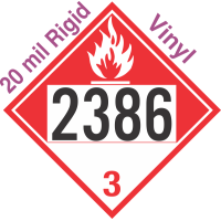 Combustible Class 3 UN2386 20mil Rigid Vinyl DOT Placard