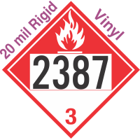 Combustible Class 3 UN2387 20mil Rigid Vinyl DOT Placard