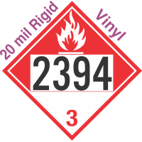 Combustible Class 3 UN2394 20mil Rigid Vinyl DOT Placard