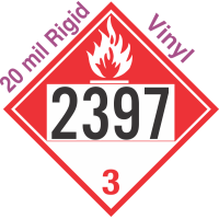 Combustible Class 3 UN2397 20mil Rigid Vinyl DOT Placard