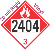 Combustible Class 3 UN2404 20mil Rigid Vinyl DOT Placard