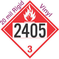 Combustible Class 3 UN2405 20mil Rigid Vinyl DOT Placard