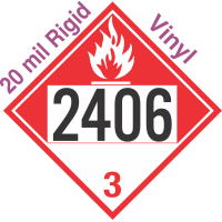 Combustible Class 3 UN2406 20mil Rigid Vinyl DOT Placard