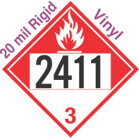 Combustible Class 3 UN2411 20mil Rigid Vinyl DOT Placard