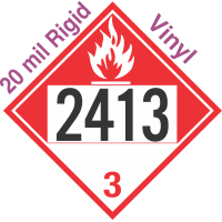 Combustible Class 3 UN2413 20mil Rigid Vinyl DOT Placard