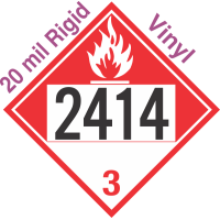 Combustible Class 3 UN2414 20mil Rigid Vinyl DOT Placard