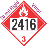 Combustible Class 3 UN2416 20mil Rigid Vinyl DOT Placard