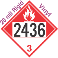 Combustible Class 3 UN2436 20mil Rigid Vinyl DOT Placard