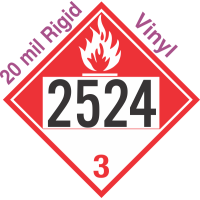 Combustible Class 3 UN2524 20mil Rigid Vinyl DOT Placard