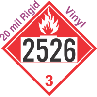 Combustible Class 3 UN2526 20mil Rigid Vinyl DOT Placard