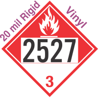 Combustible Class 3 UN2527 20mil Rigid Vinyl DOT Placard