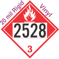 Combustible Class 3 UN2528 20mil Rigid Vinyl DOT Placard