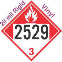 Combustible Class 3 UN2529 20mil Rigid Vinyl DOT Placard