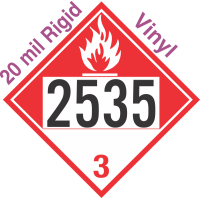 Combustible Class 3 UN2535 20mil Rigid Vinyl DOT Placard