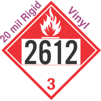 Combustible Class 3 UN2612 20mil Rigid Vinyl DOT Placard