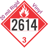 Combustible Class 3 UN2614 20mil Rigid Vinyl DOT Placard