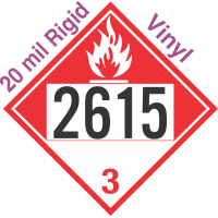 Combustible Class 3 UN2615 20mil Rigid Vinyl DOT Placard