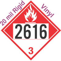 Combustible Class 3 UN2616 20mil Rigid Vinyl DOT Placard