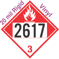 Combustible Class 3 UN2617 20mil Rigid Vinyl DOT Placard