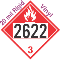 Combustible Class 3 UN2622 20mil Rigid Vinyl DOT Placard