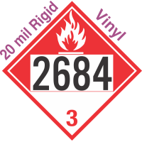 Combustible Class 3 UN2684 20mil Rigid Vinyl DOT Placard