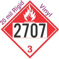 Combustible Class 3 UN2707 20mil Rigid Vinyl DOT Placard