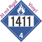 Dangerous When Wet Class 4.3 UN1411 20mil Rigid Vinyl DOT Placard