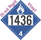 Dangerous When Wet Class 4.3 UN1436 20mil Rigid Vinyl DOT Placard