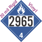 Dangerous When Wet Class 4.3 UN2965 20mil Rigid Vinyl DOT Placard
