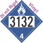 Dangerous When Wet Class 4.3 UN3132 20mil Rigid Vinyl DOT Placard