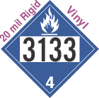 Dangerous When Wet Class 4.3 UN3133 20mil Rigid Vinyl DOT Placard