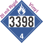 Dangerous When Wet Class 4.3 UN3398 20mil Rigid Vinyl DOT Placard