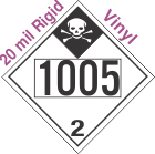 Inhalation Hazard Class 2.3 UN1005 20mil Rigid Vinyl DOT Placard
