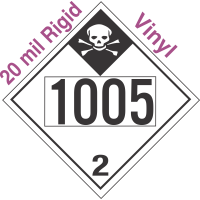 Inhalation Hazard Class 2.3 UN1005 20mil Rigid Vinyl DOT Placard