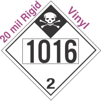 Inhalation Hazard Class 2.3 UN1016 20mil Rigid Vinyl DOT Placard