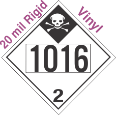 Inhalation Hazard Class 2.3 UN1016 20mil Rigid Vinyl DOT Placard