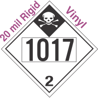 Inhalation Hazard Class 2.3 UN1017 20mil Rigid Vinyl DOT Placard