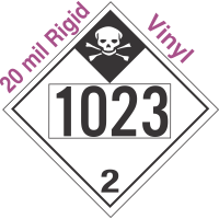 Inhalation Hazard Class 2.3 UN1023 20mil Rigid Vinyl DOT Placard