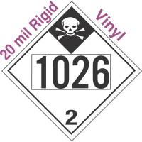 Inhalation Hazard Class 2.3 UN1026 20mil Rigid Vinyl DOT Placard