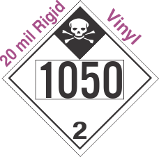 Inhalation Hazard Class 2.3 UN1050 20mil Rigid Vinyl DOT Placard