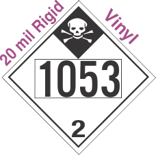 Inhalation Hazard Class 2.3 UN1053 20mil Rigid Vinyl DOT Placard