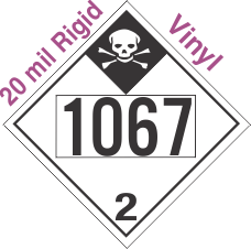 Inhalation Hazard Class 2.3 UN1067 20mil Rigid Vinyl DOT Placard