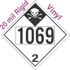 Inhalation Hazard Class 2.3 UN1069 20mil Rigid Vinyl DOT Placard