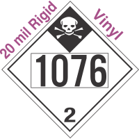 Inhalation Hazard Class 2.3 UN1076 20mil Rigid Vinyl DOT Placard