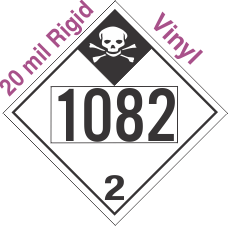 Inhalation Hazard Class 2.3 UN1082 20mil Rigid Vinyl DOT Placard